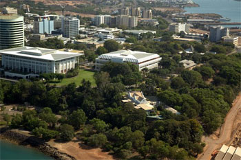 Ariel view of Parliment House Darwin